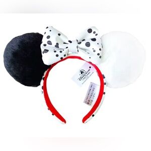 Disney 101 Dalmatian Minnie Mouse Ears Headband NWT